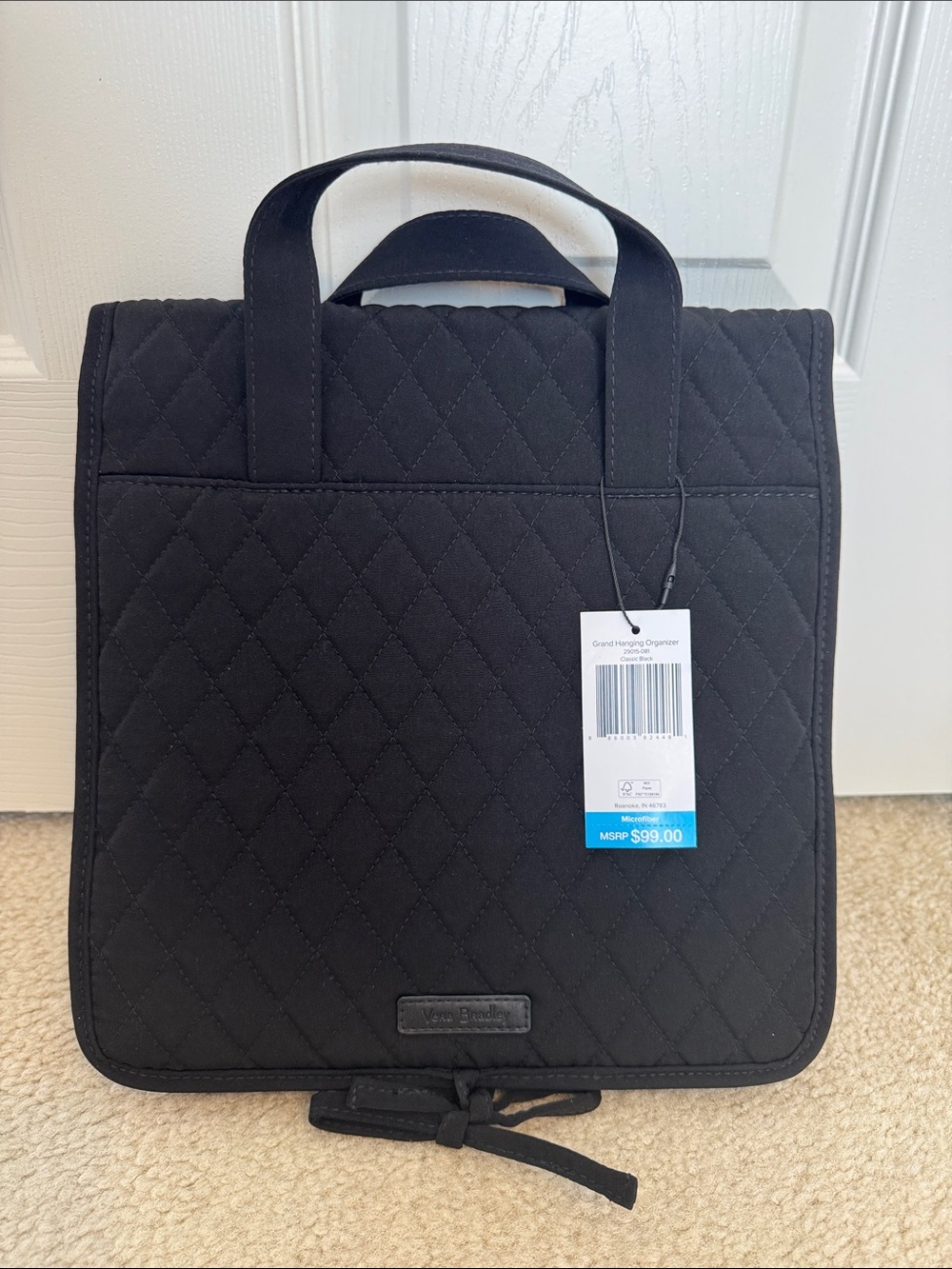 Vera Bradley Black Quilted Hanging Organizer